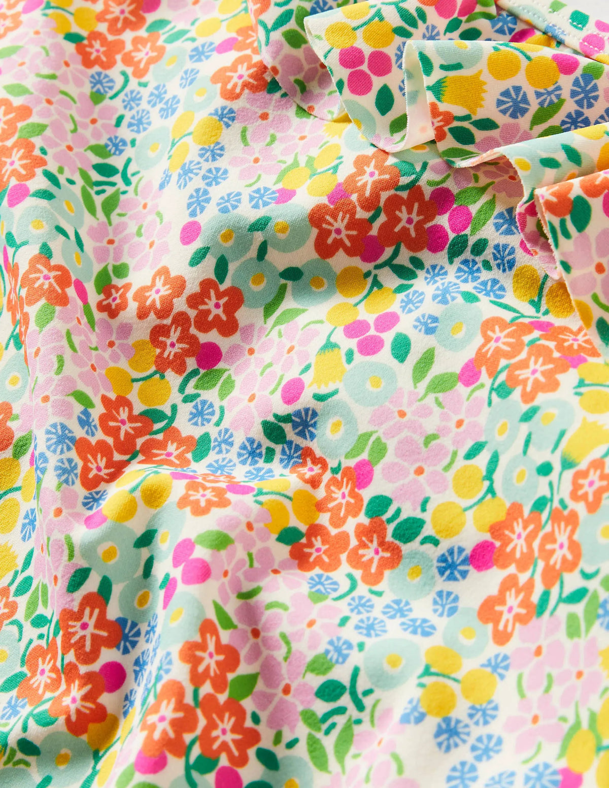 One Shoulder Frill Swimsuit-Multi Tropical Flowerbed