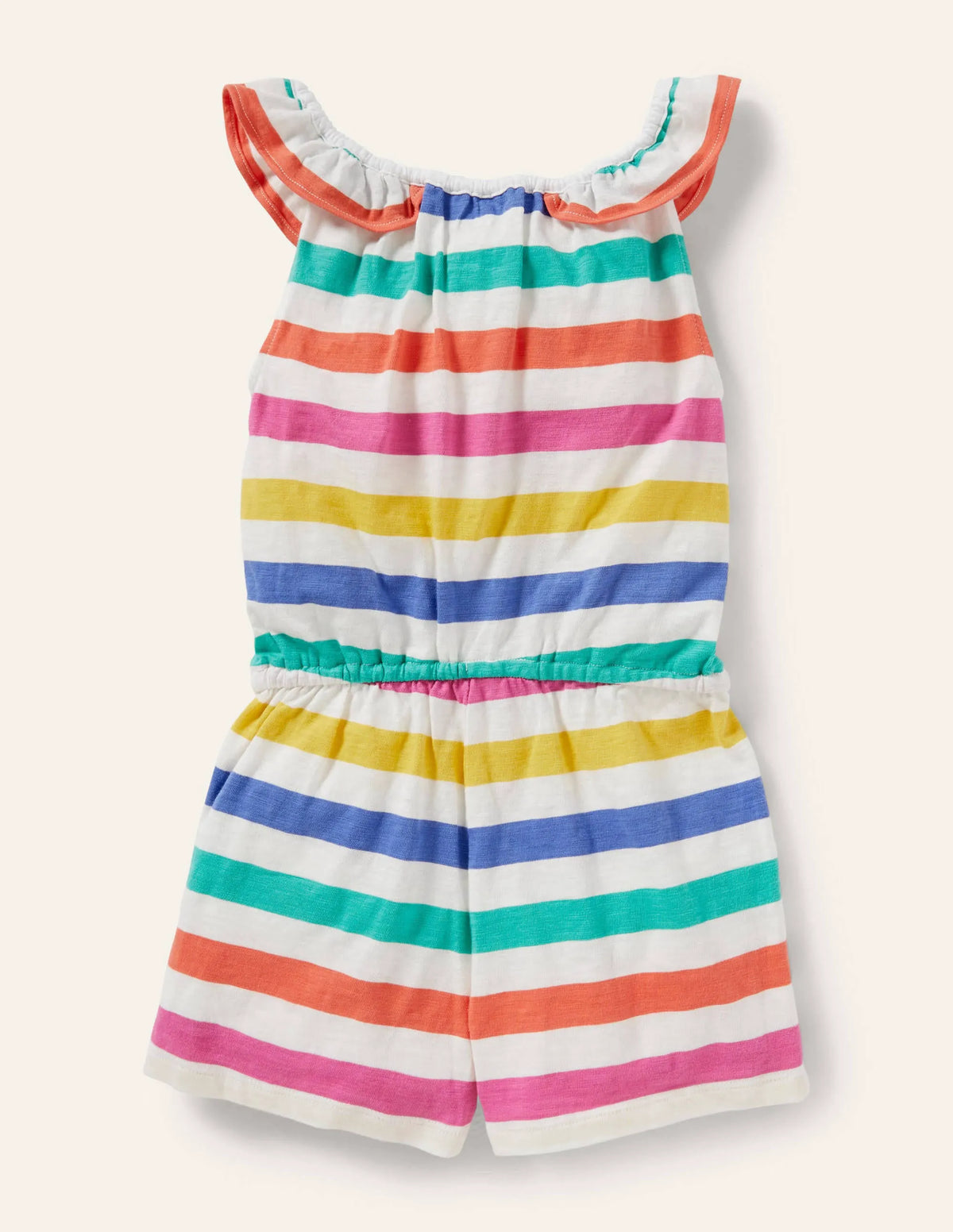 Charlie Pom Jersey Romper-Pop Pansy / Daffodil Rainbow