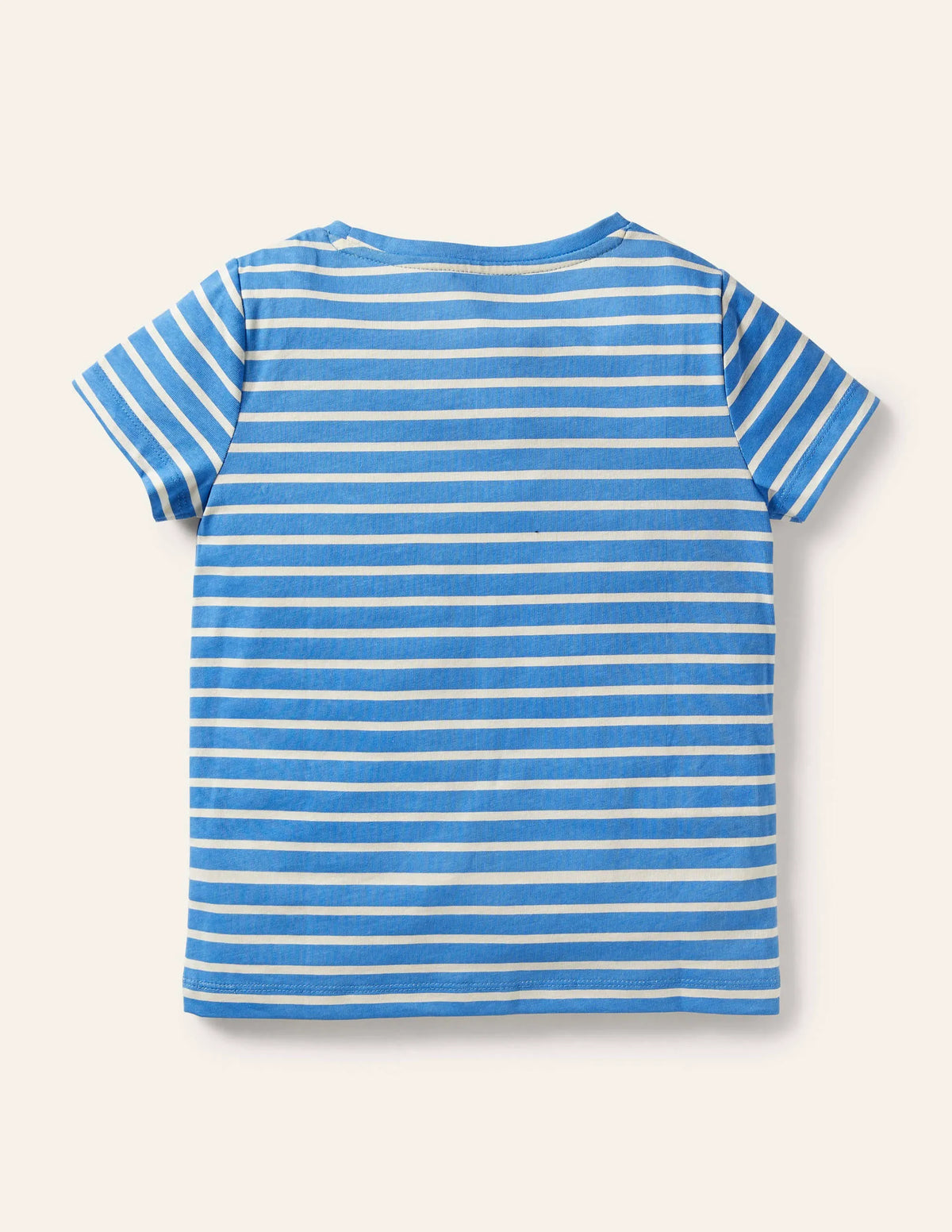 Stripy Logo T-Shirt-Bright Bluebelle/Ivory Chicks
