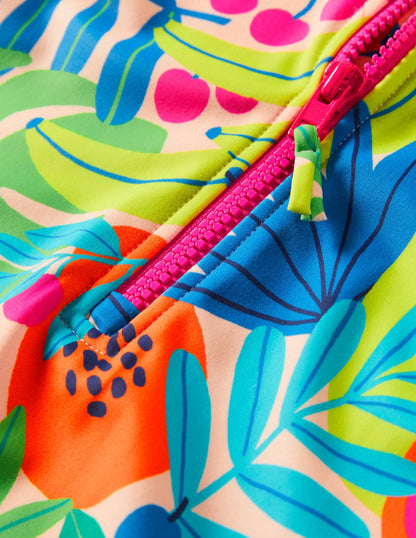 Long-sleeved Swimsuit-Multi Tropical Fruit