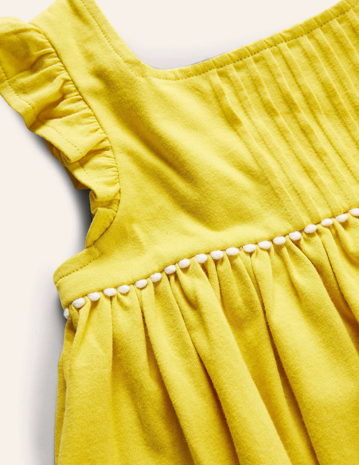 Frill Sleeve Jersey Dress-Daffodil Yellow