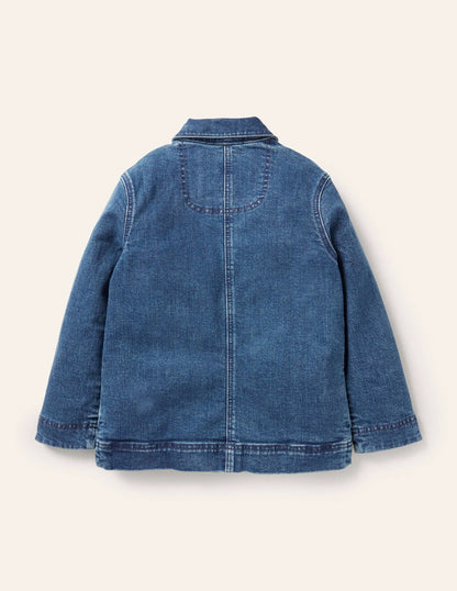 Embroidered Denim Jacket-Mid Vintage Bunnies