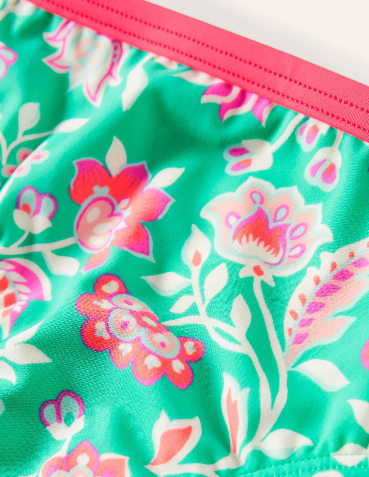 Patterned Bikini Bottoms-Tropical Green Paisley