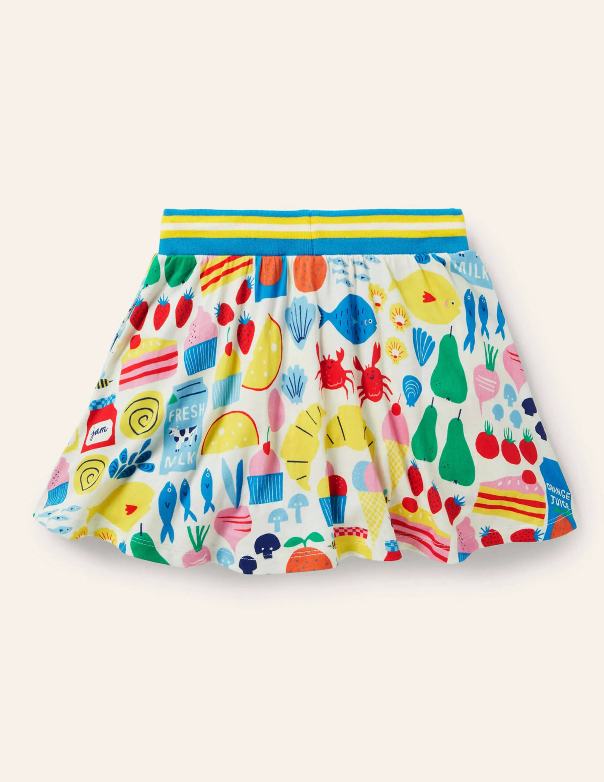 Printed Jersey Skort-Multi Farmers Market