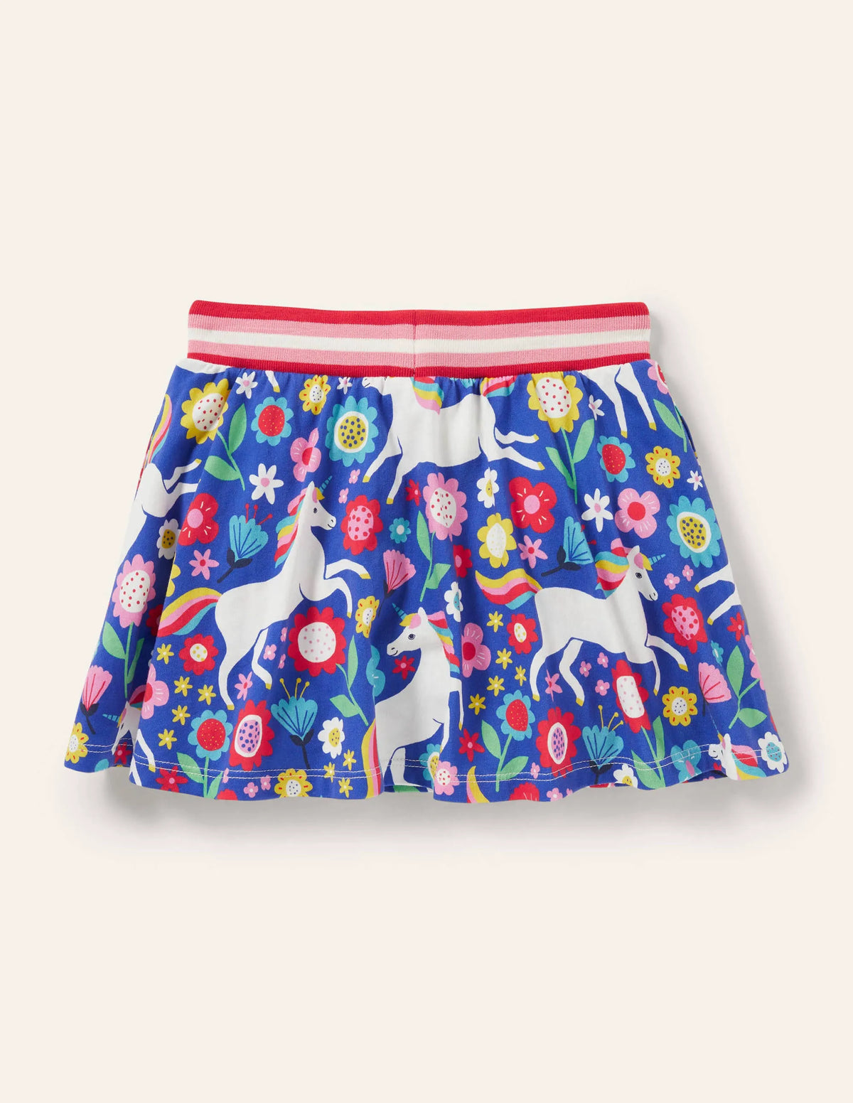 Printed Jersey Skort-Bluebell Blue Unicorn Floral