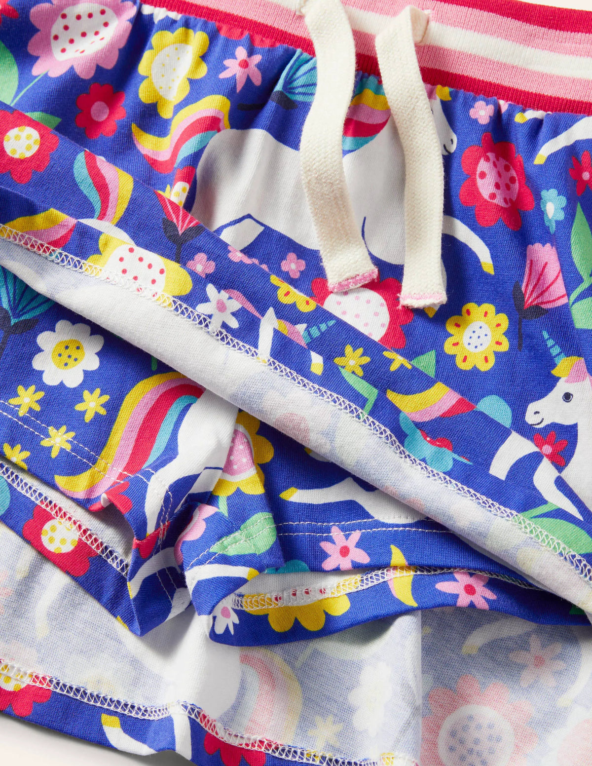 Printed Jersey Skort-Bluebell Blue Unicorn Floral