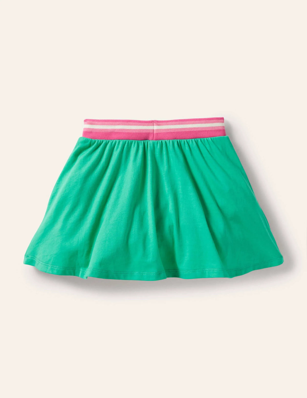 Applique Jersey Skort-Tropical Green Flamingo