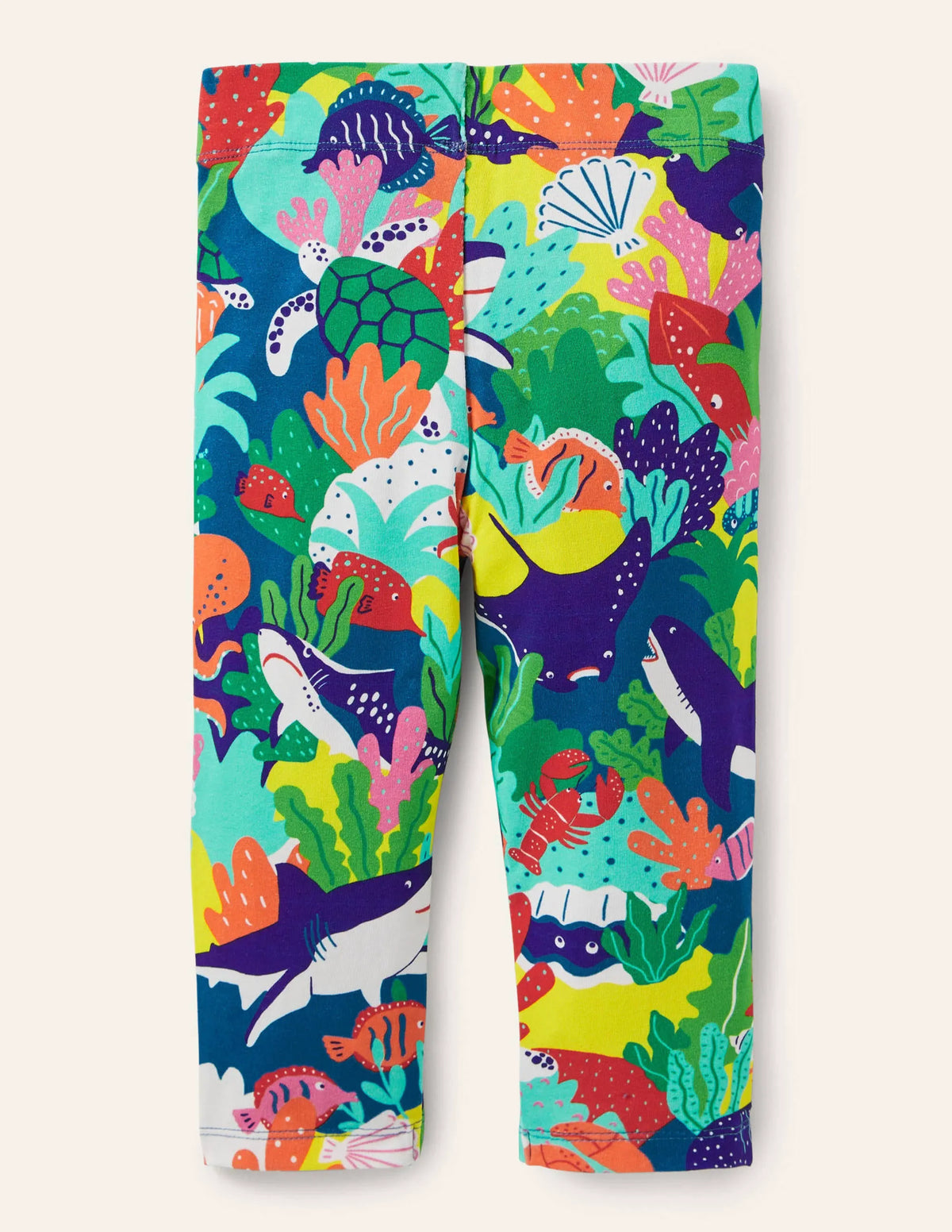 Fun Cropped Leggings-Multi Rainbow Reef