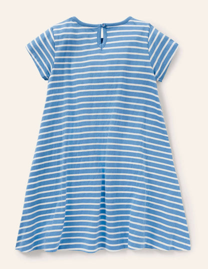 Fun Big Appliqué Dress-Bluebell/Ivory Guinea Pigs