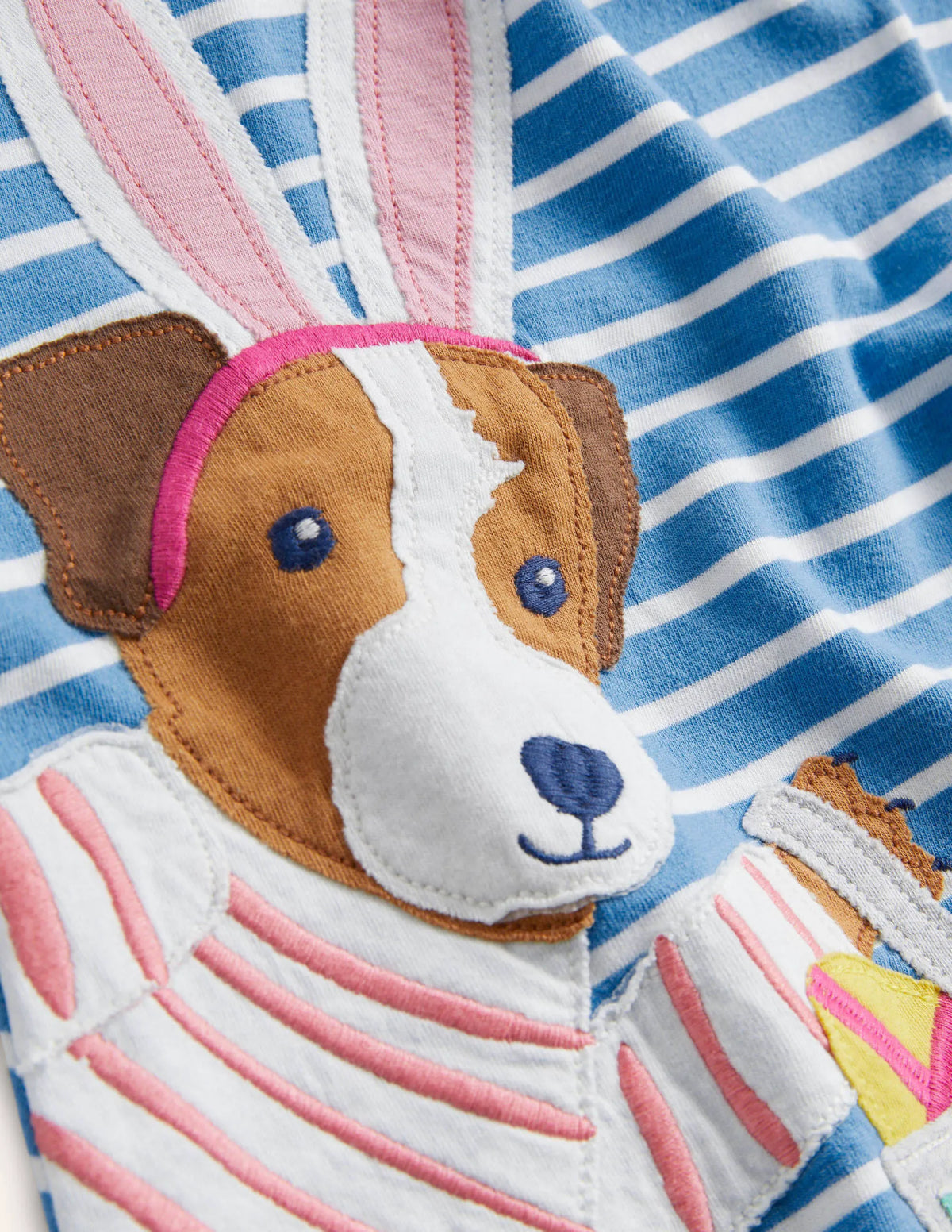 Fun Big Appliqué Dress-Bluebell/Ivory Guinea Pigs