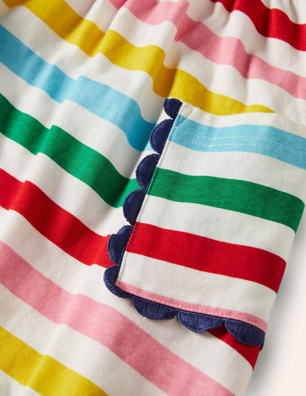 Trim Detail Jersey Dress-Multi Stripe