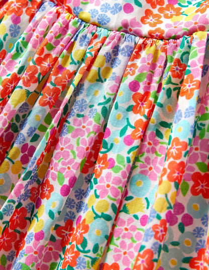 Cross-back Dress-Multi Tropical Floral