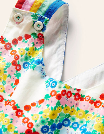 Cross-back Dress-Multi Rainbow Floral