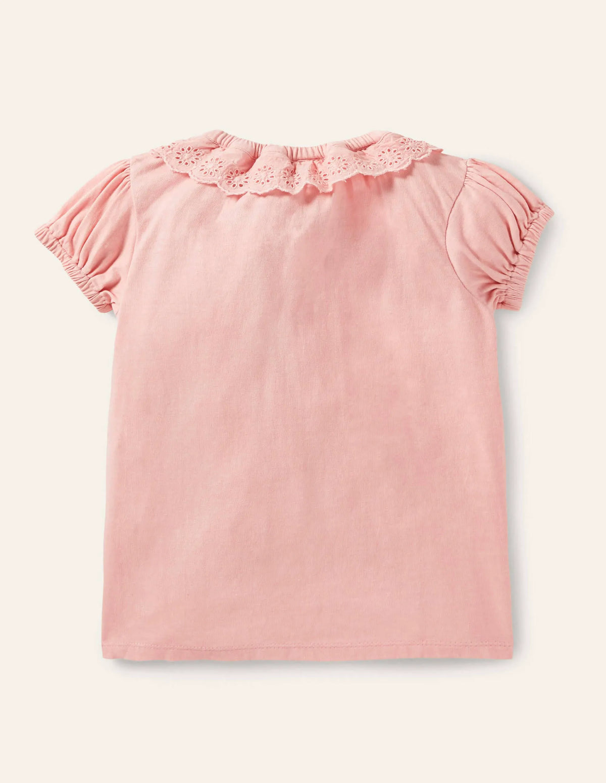 Broderie Collar Jersey Top-Boto Pink