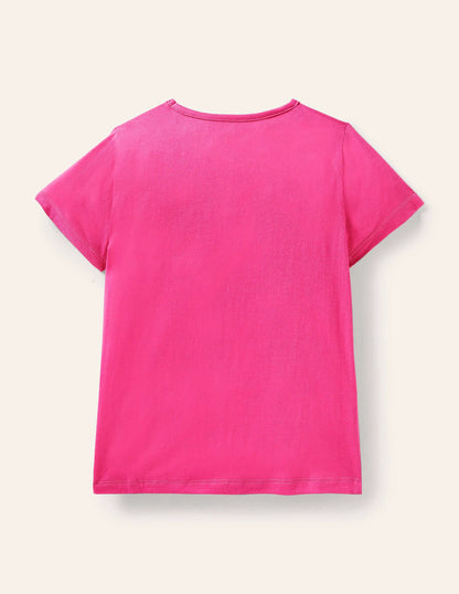 Short-sleeved Appliqué T-shirt-Tutti Fruity Bush Baby