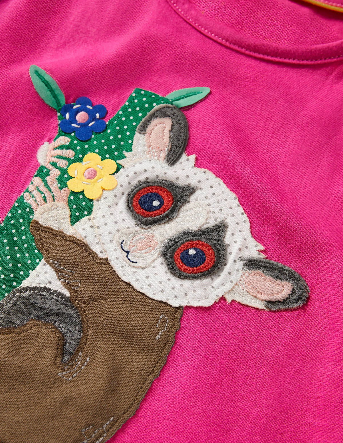 Short-sleeved Appliqué T-shirt-Tutti Fruity Bush Baby