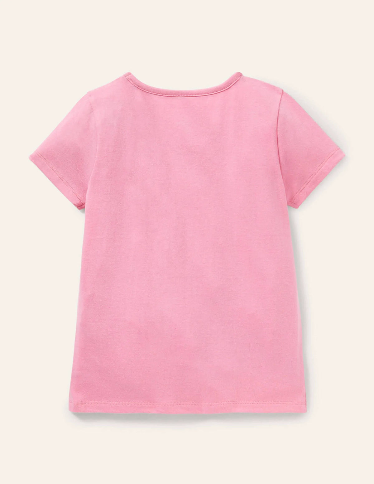 Short-sleeved Appliqué T-shirt-Bright Petal Pink Pandas