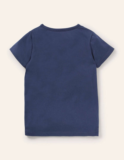 Lift-the-flap T-shirt-Starboard Blue Campervan