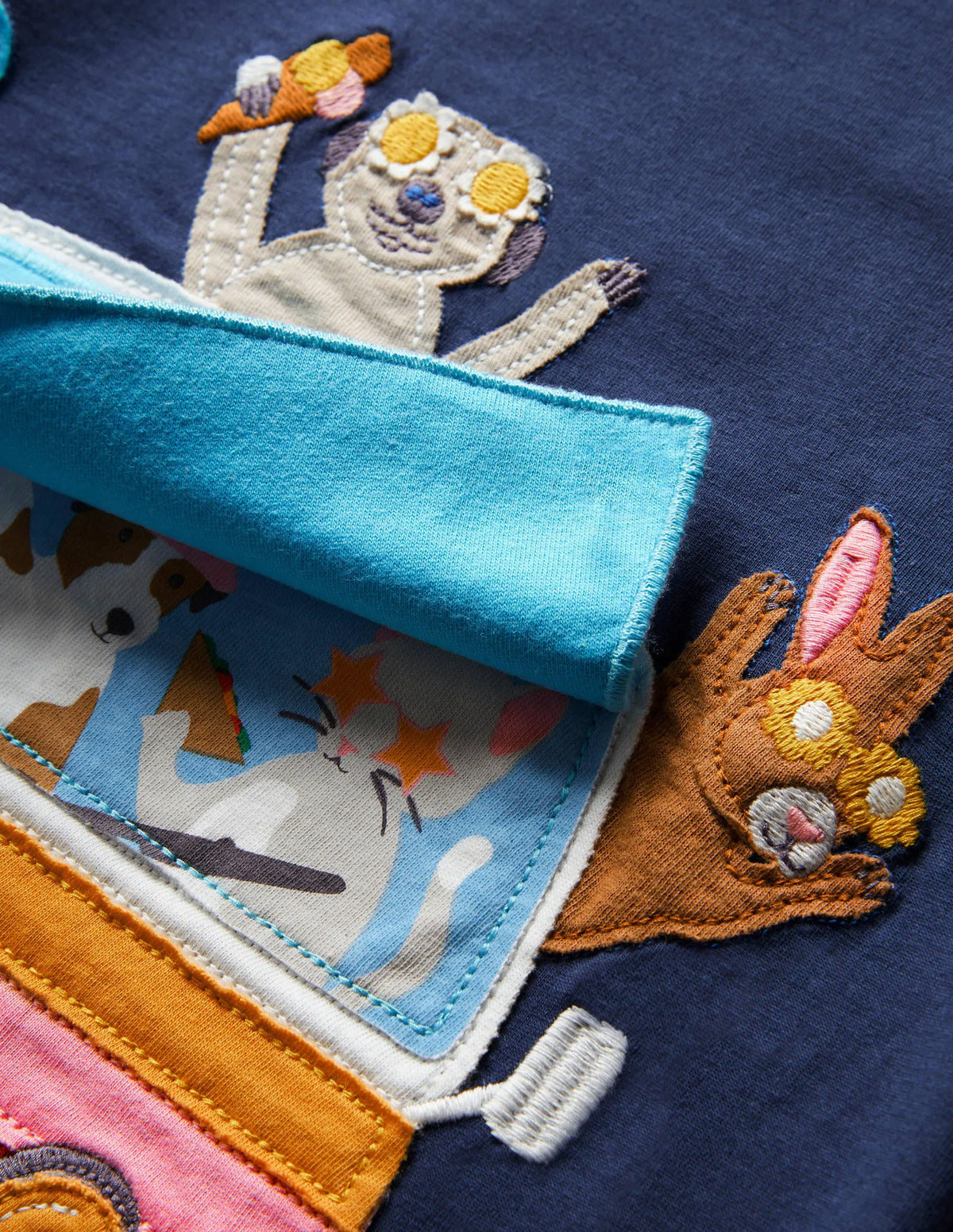 Lift-the-flap T-shirt-Starboard Blue Campervan
