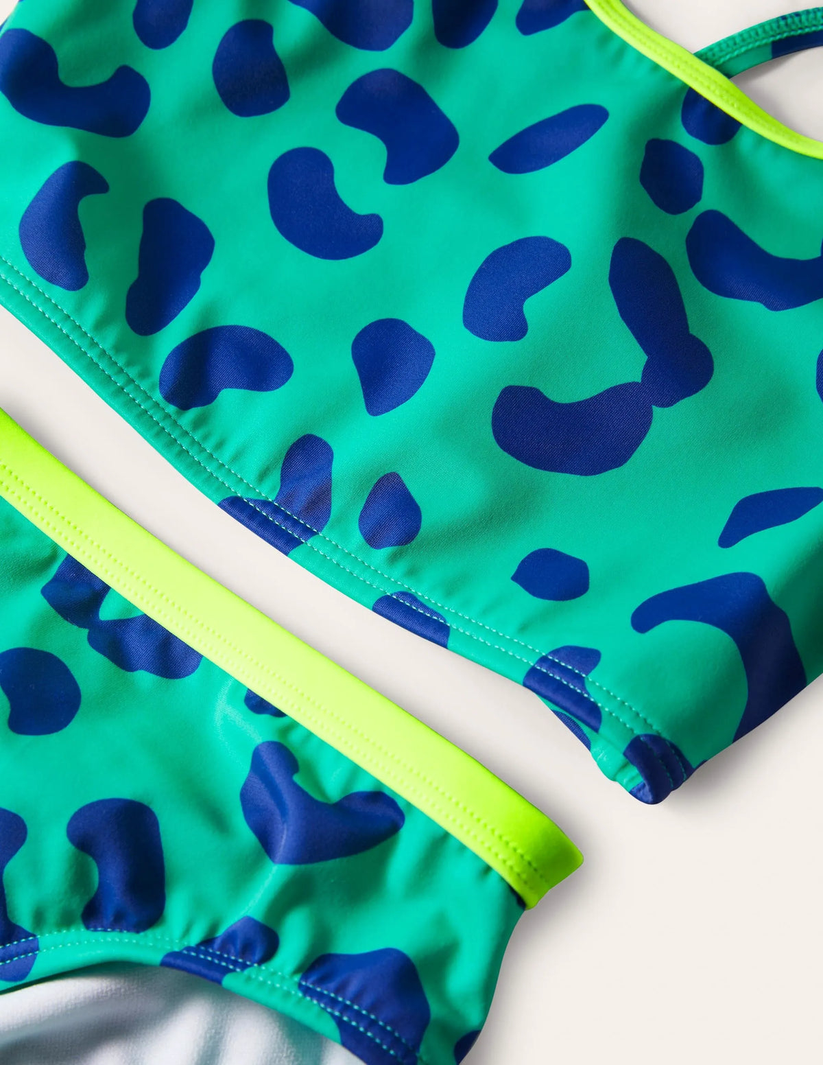 Racerback Bikini Set-Tropical Green/Blue Leopard