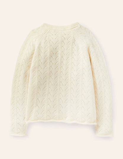 Cashmere Cardigan-Ecru Mélange