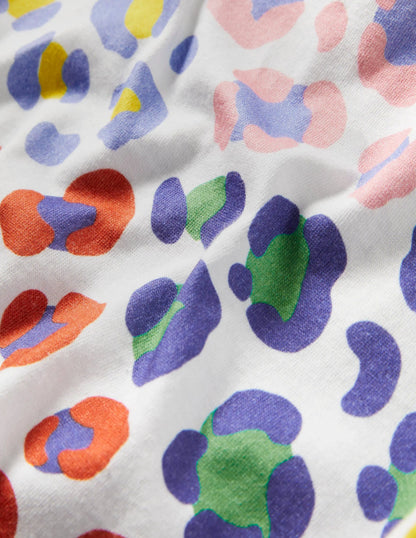 Tie-front T-shirt-Multi Medium Leopard Print