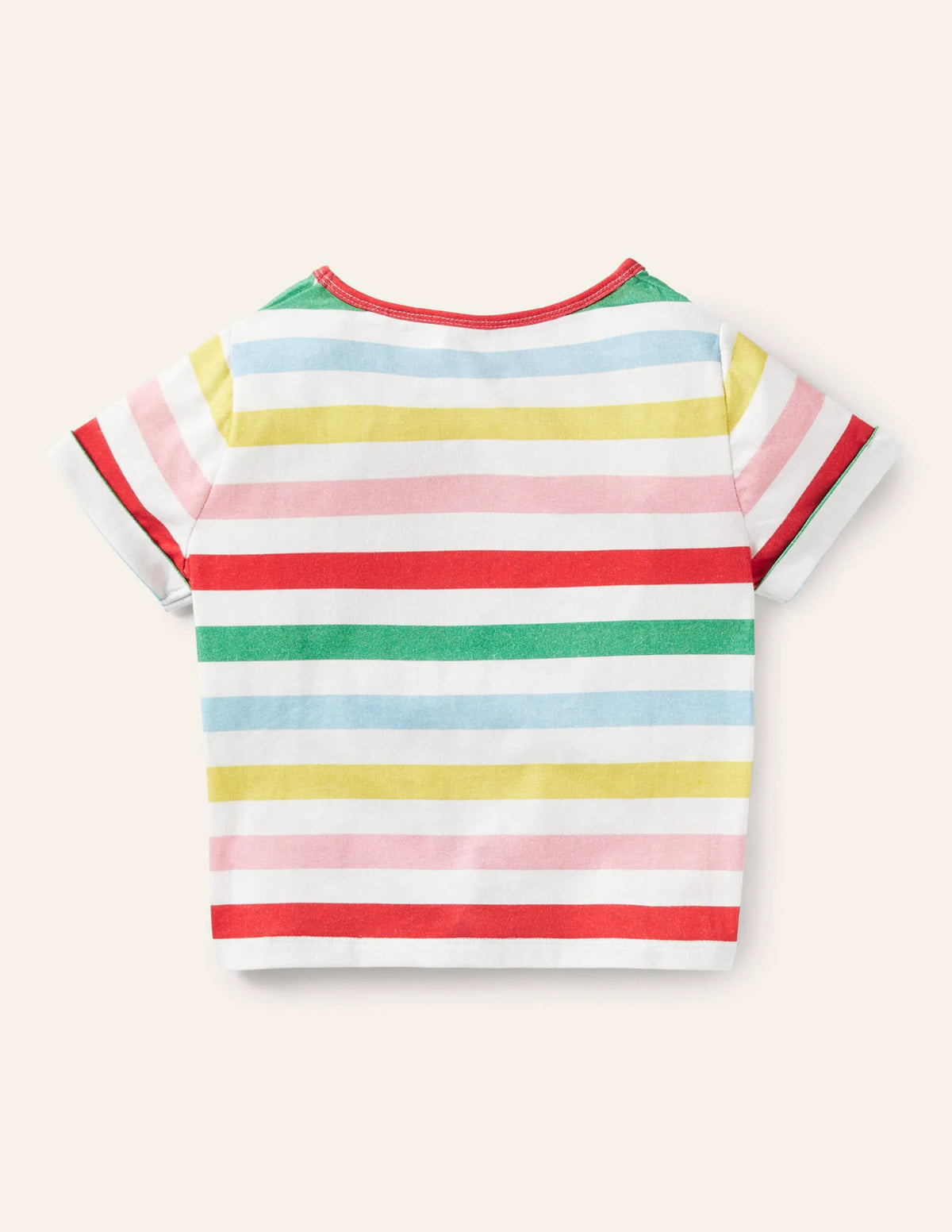 Tie-front T-shirt-Multi Stripe
