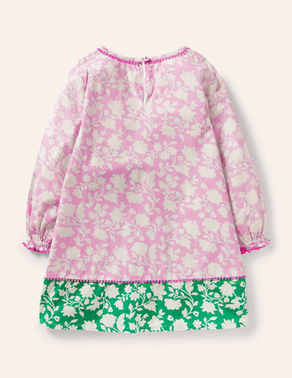 Long-sleeve Embroidered Kaftan-Multi Woodblock