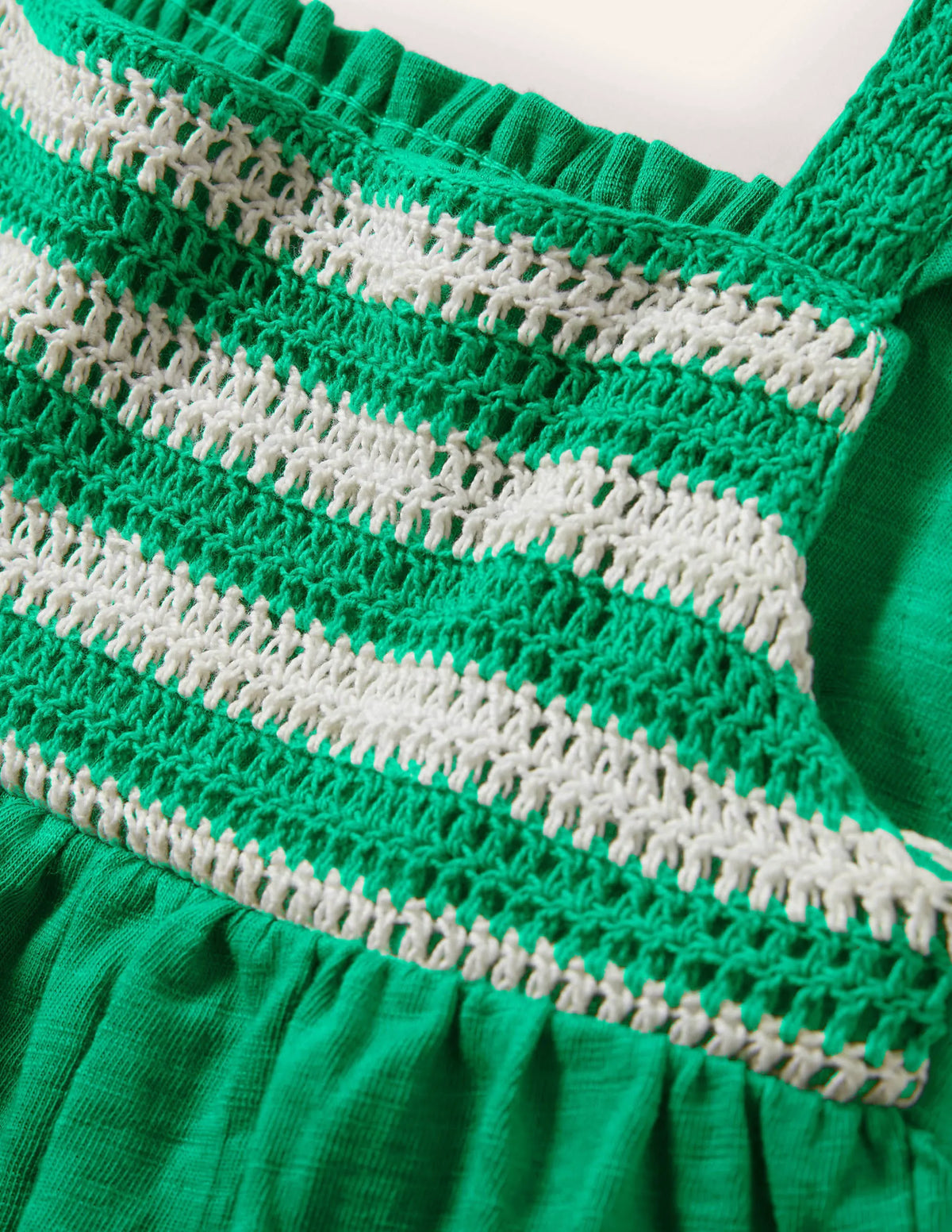 Crochet Tank Top-Green pepper