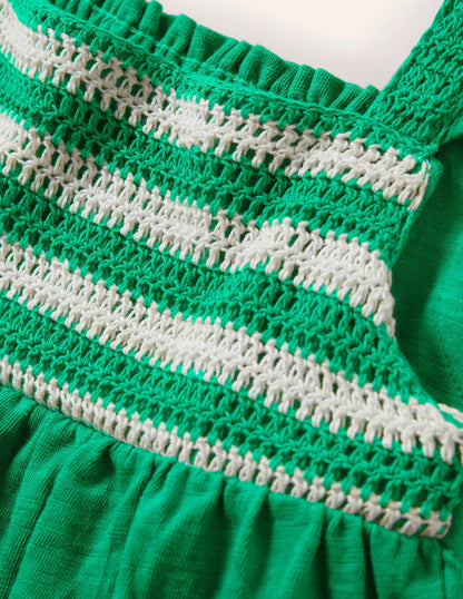 Crochet Tank Top-Green pepper