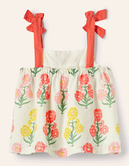 Tie Shoulder Printed Top-Molly Mahon Floral