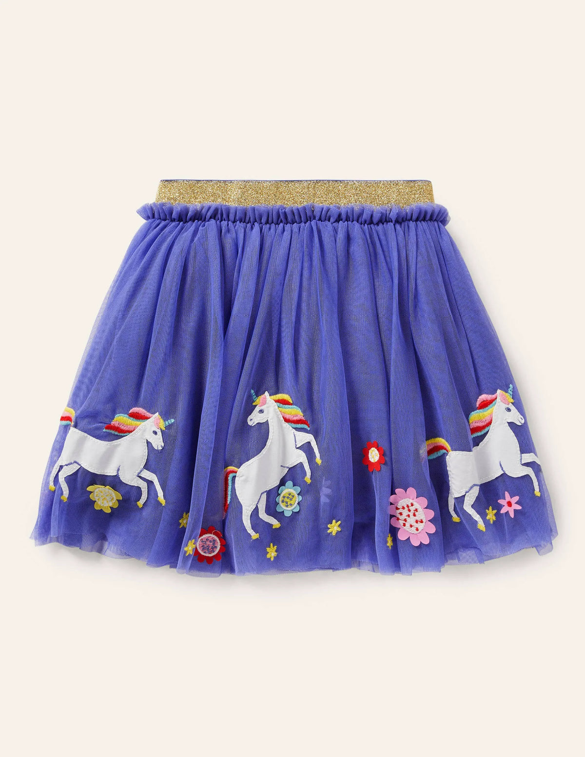 Tulle Hem Skirt-Bluebell Blue Unicorn