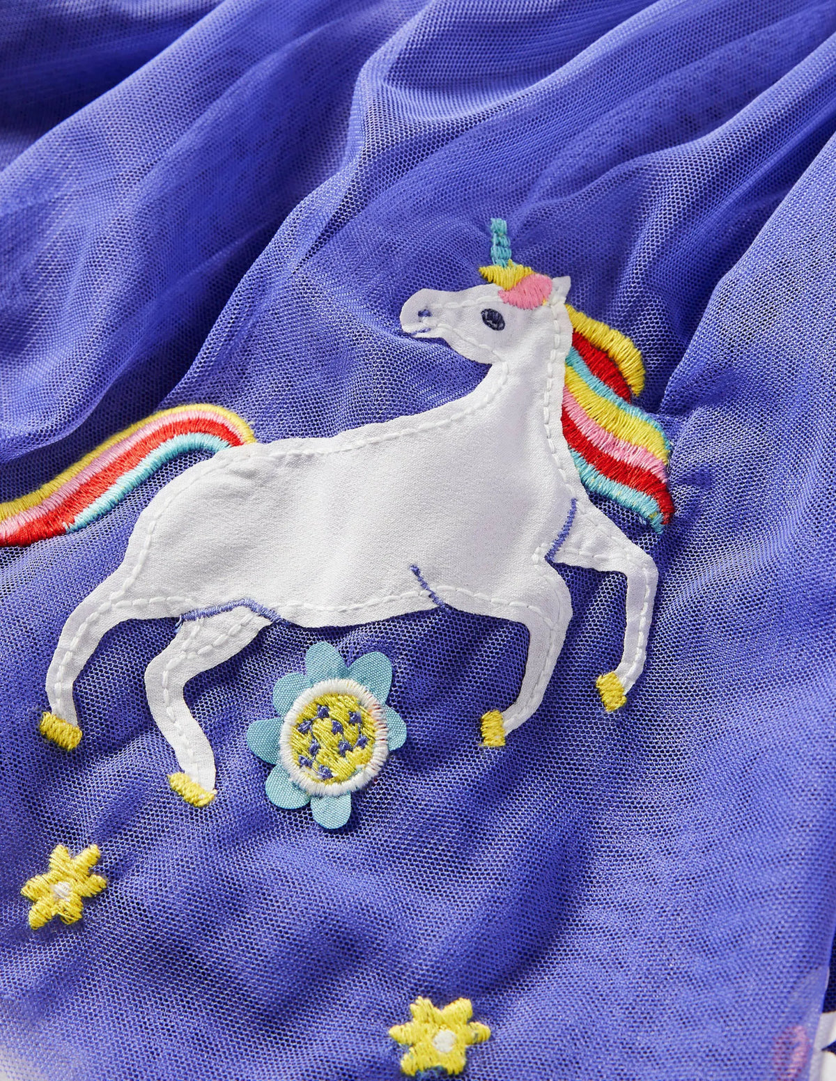 Tulle Hem Skirt-Bluebell Blue Unicorn