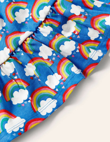 Drop Hem Jersey Dress-Moroccan Blue Love Rainbows