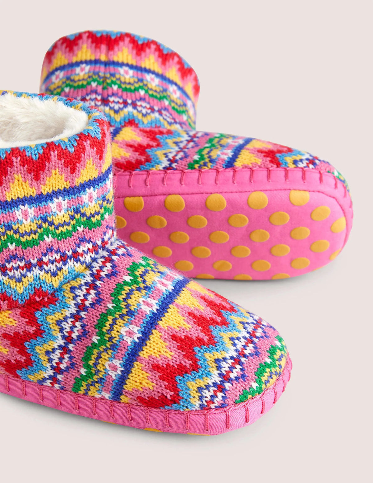 Slipper Boots-Dusty Blue Fair Isle