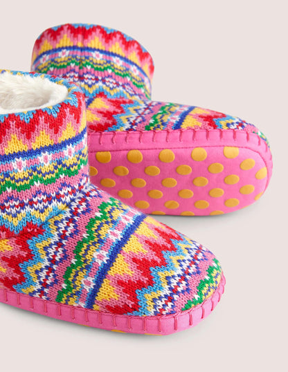 Slipper Boots-Dusty Blue Fair Isle