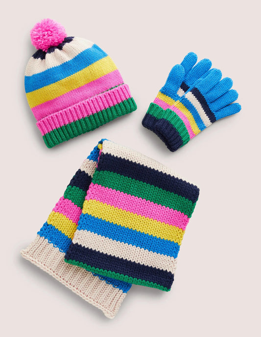 Knitted Set 3 Piece-Rainbow Stripe