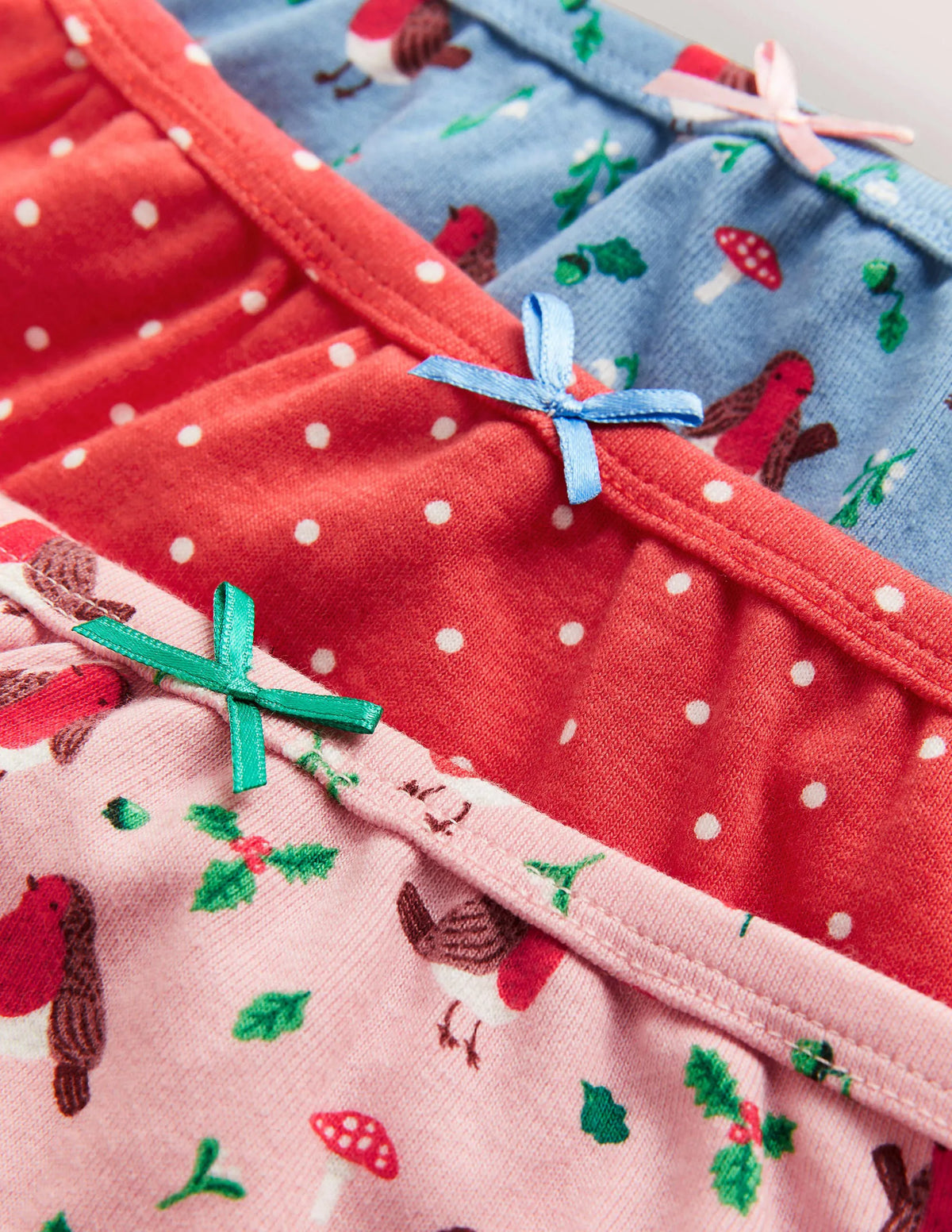 Girls 3 Pack Underwear-Boto Pink Robins