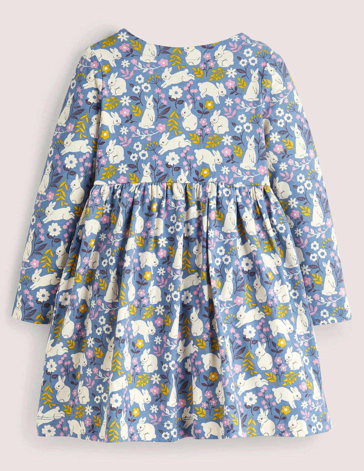 Long Sleeve Fun Jersey Dress-Riviera Blue Bunny