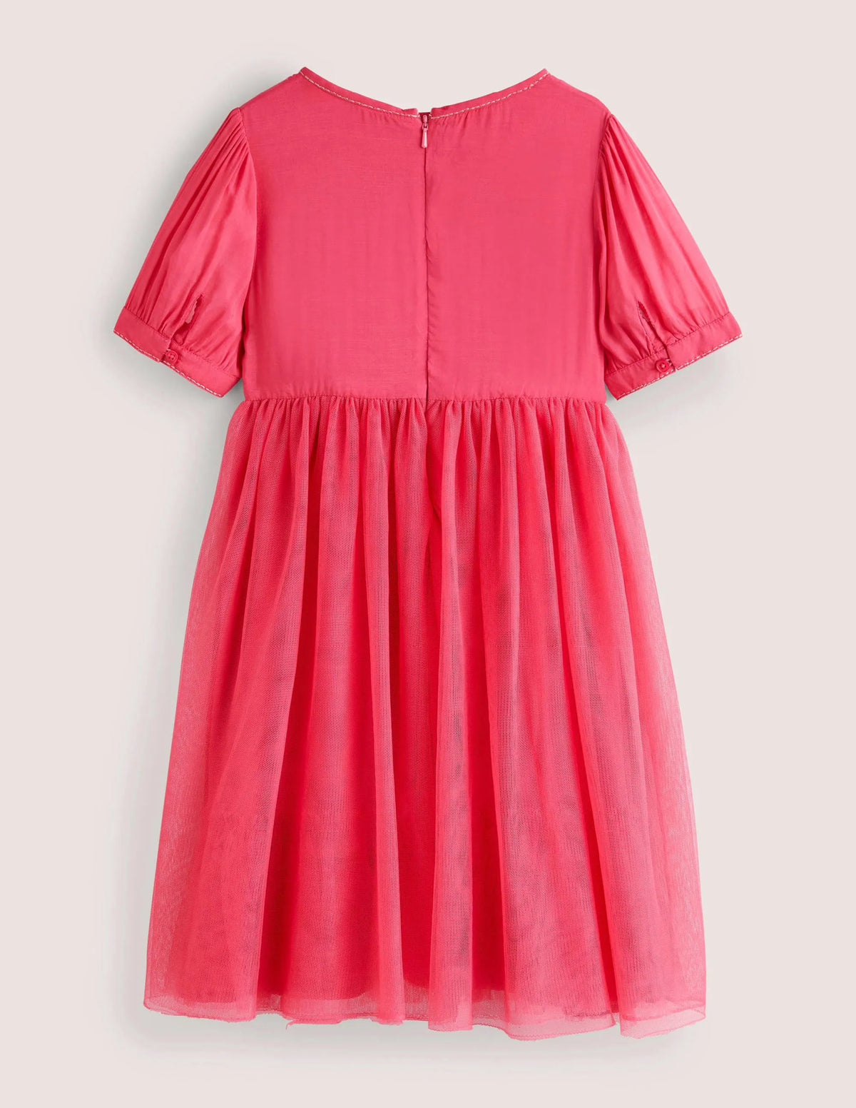 Flower Appliqué Dress-Rethink Pink