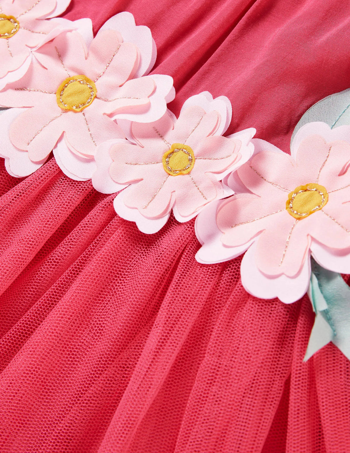 Flower Appliqué Dress-Rethink Pink