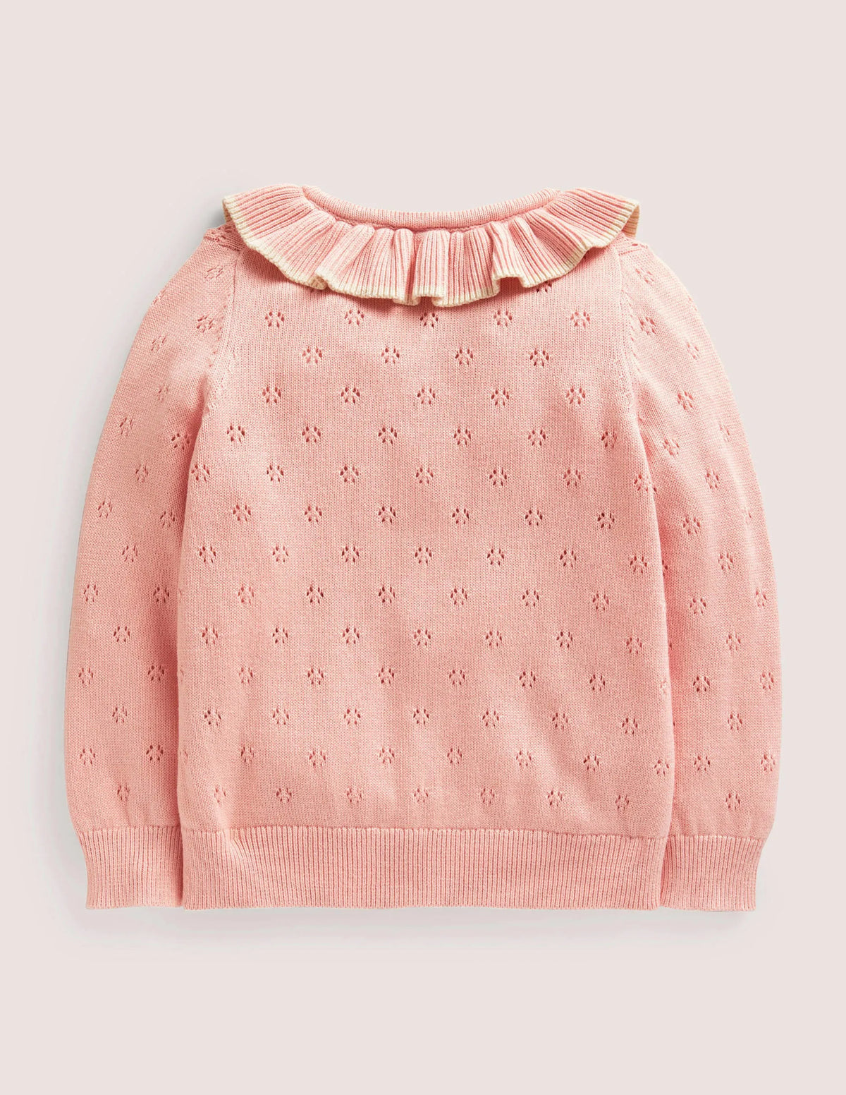 Collared Pointelle Cardigan-Boto Pink