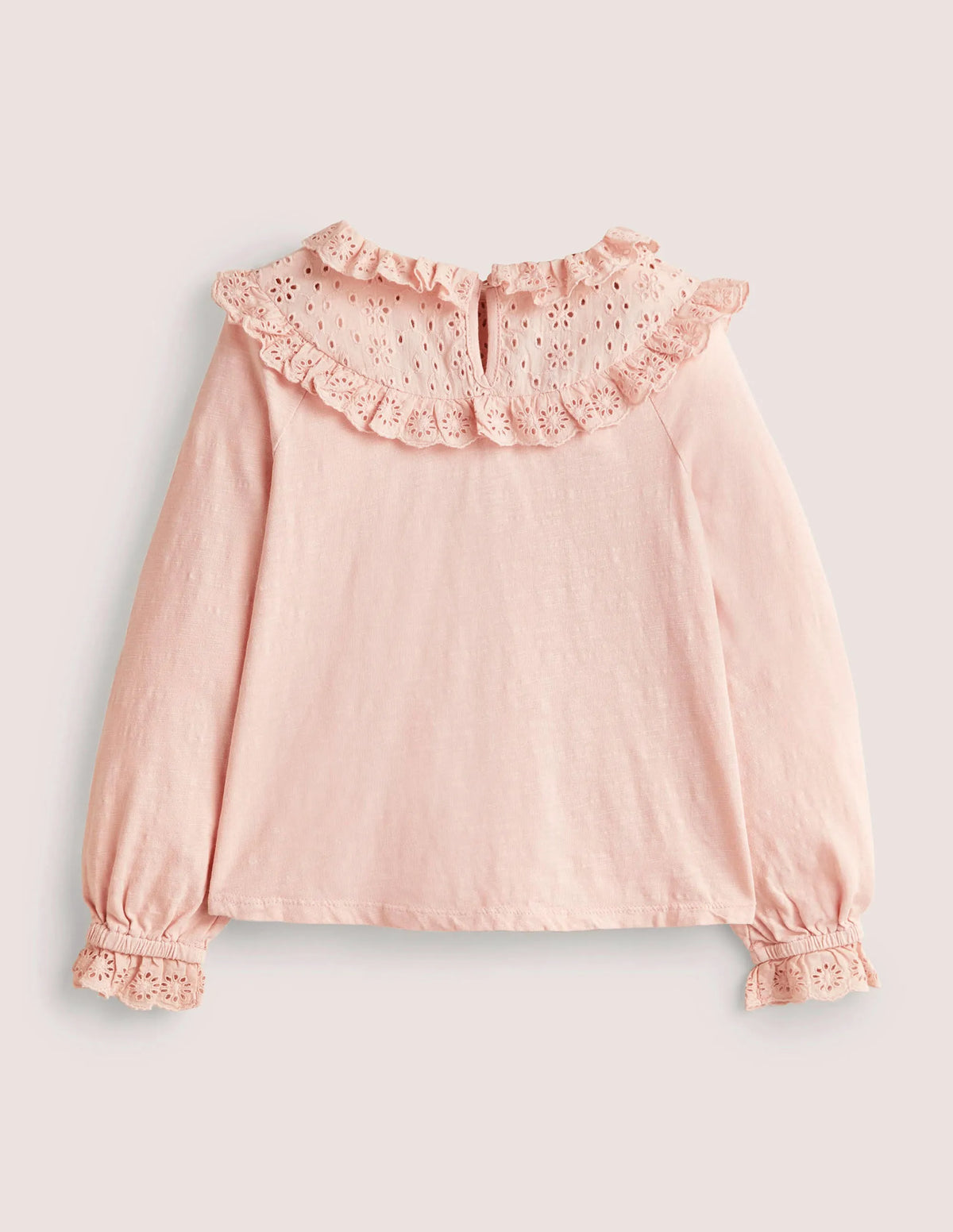 Frill Broderie Jersey Top-Provence Dusty Pink