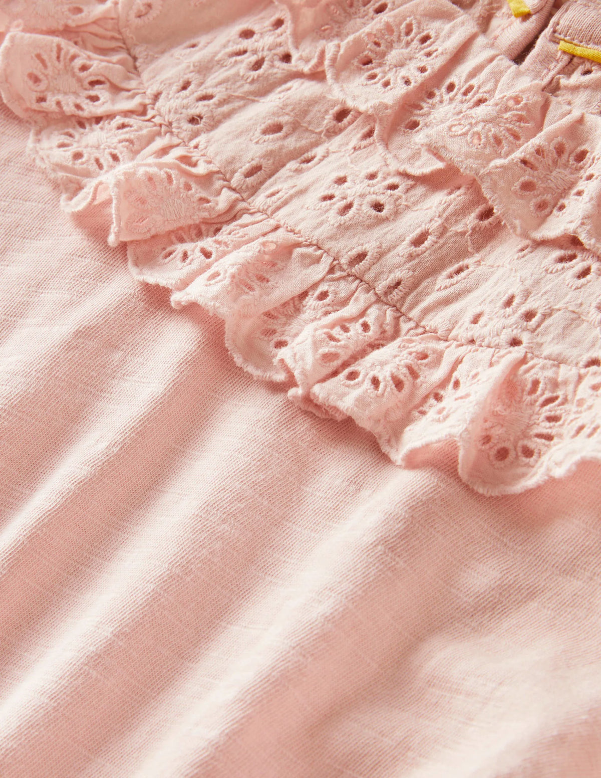 Frill Broderie Jersey Top-Provence Dusty Pink