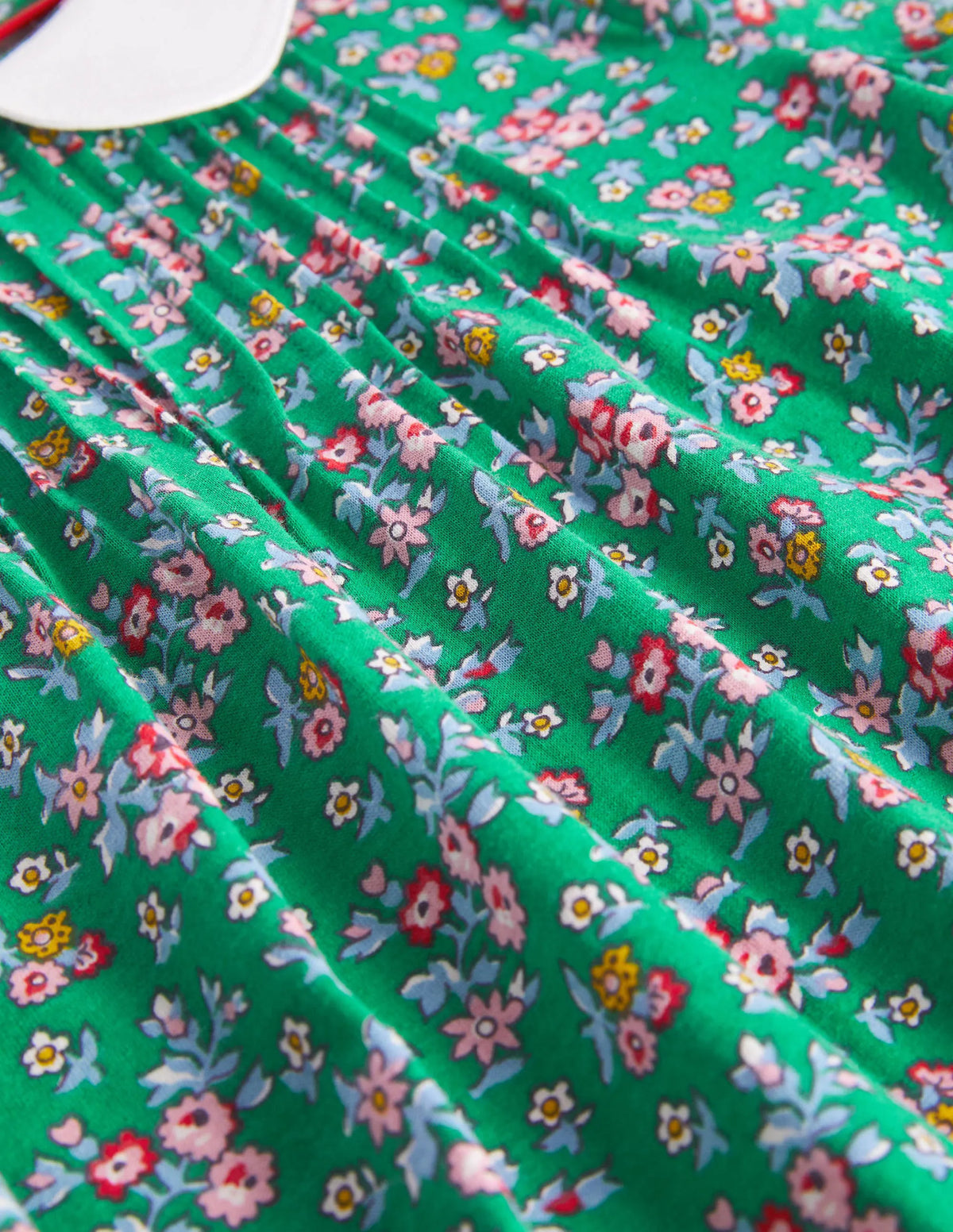 Collared Jersey Top-Shady Green Flower Bouquet