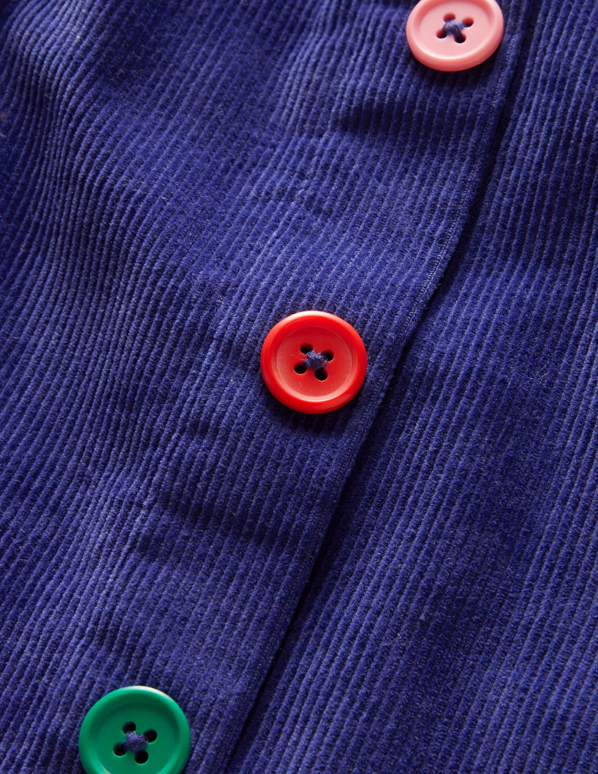 Cord Button Through Skirt-Starboard Blue