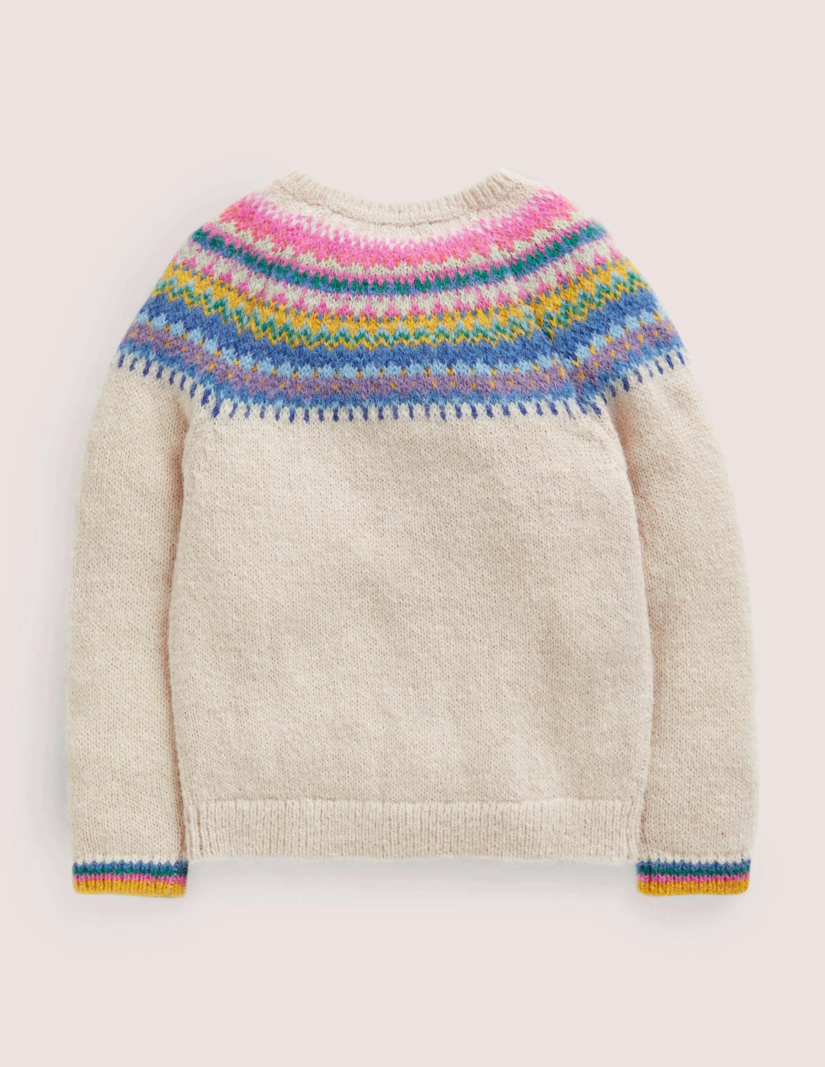 Fair Isle Yoke Cardigan-Ecru Marl Multi Yoke
