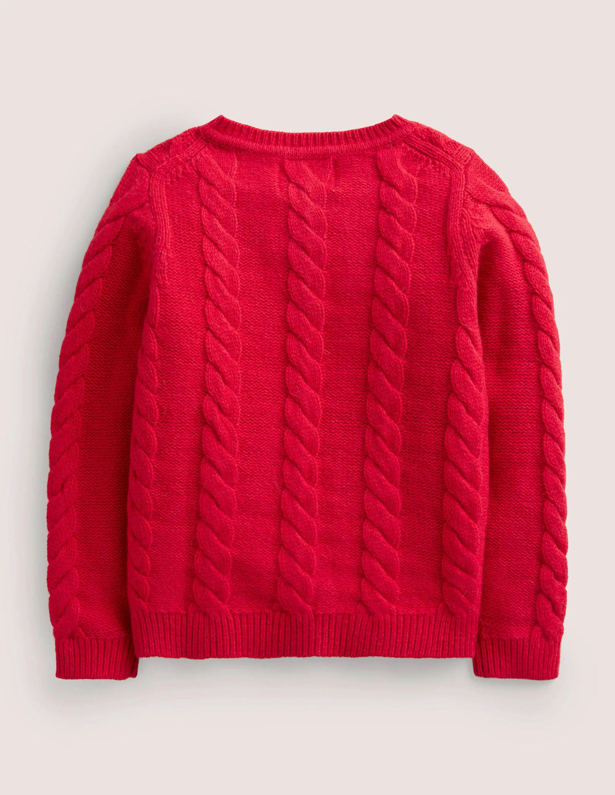 Cable Cardigan-Rockabilly Red Embroidery