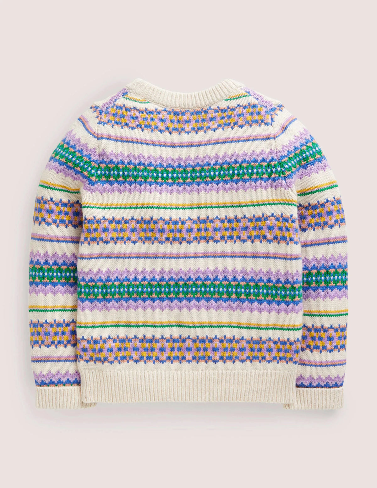 Fair Isle Sweater-Ecru Marl Multi Fair Isle