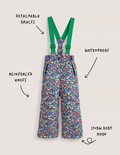 All-weather Waterproof Pants-Multi Patchwork Floral